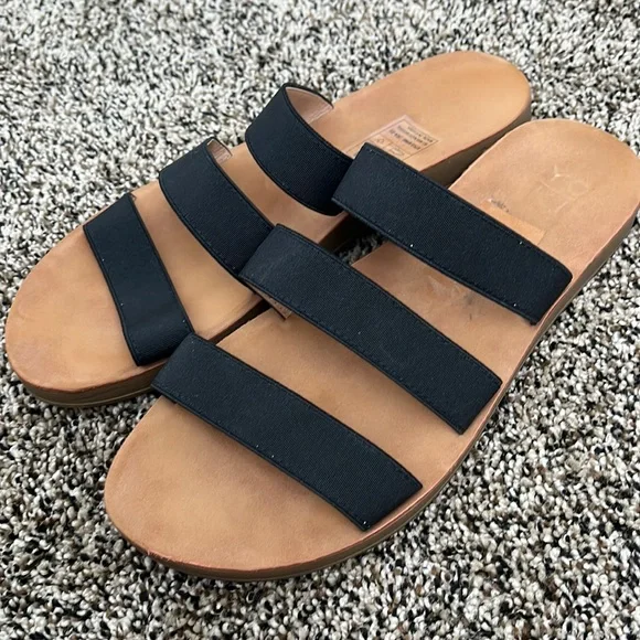 Yoki Black Strappy Sandals, worn once - Picture 2 of 6